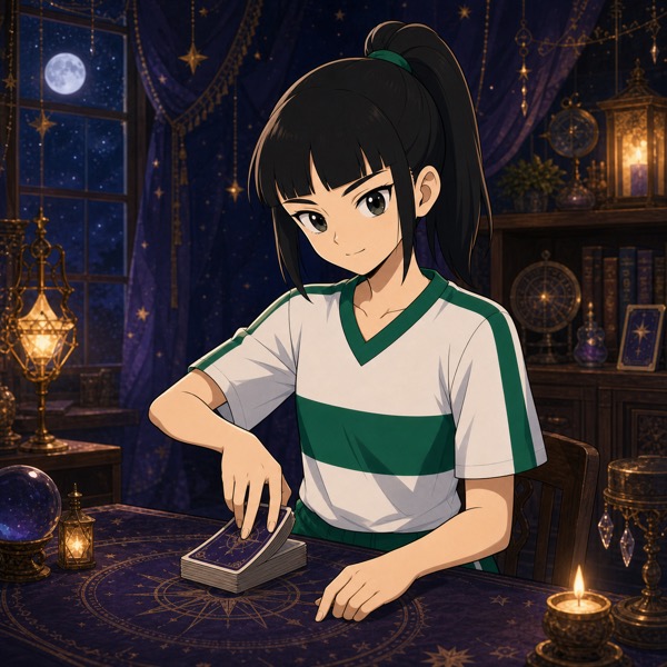 小星伸手輕點牌堆
